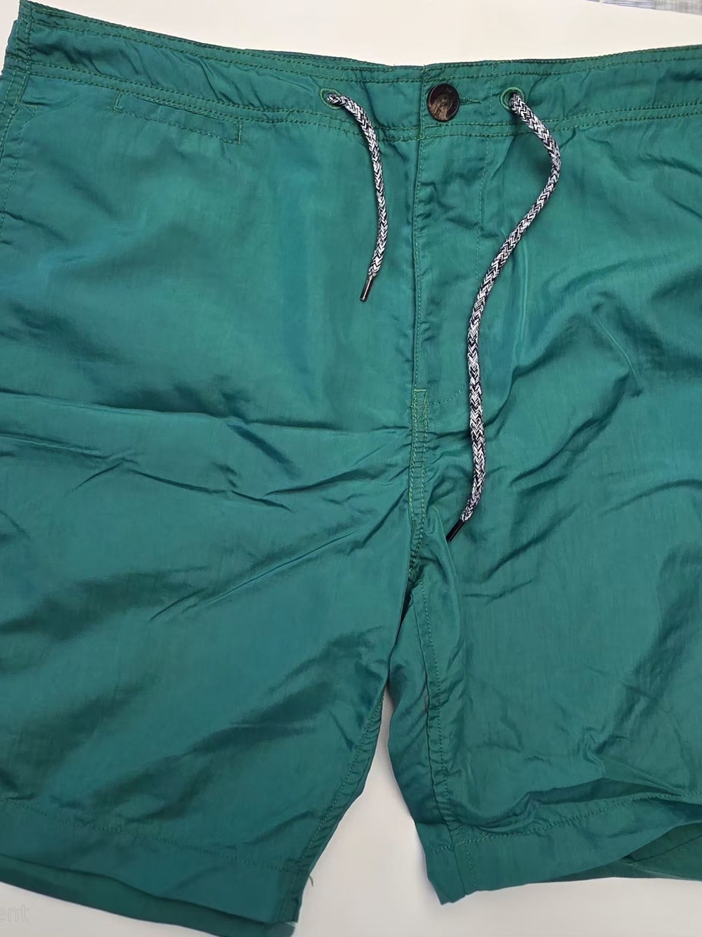 Men's Teal Swim Trunks with Drawstring Waist